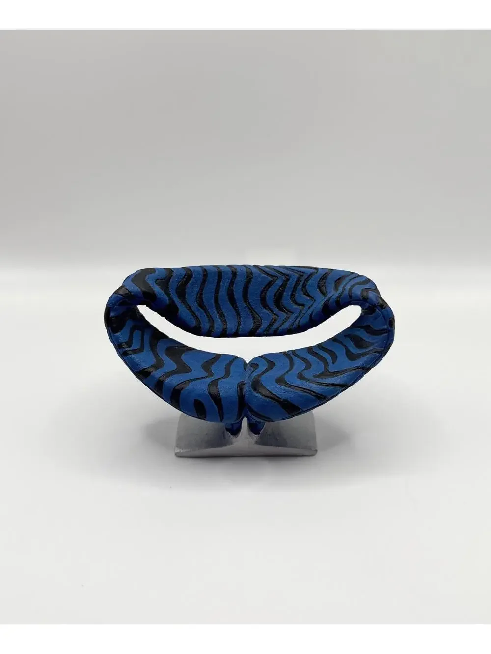 1:12 Ribbon Chair, Blue & Black Zebra Miniature Seat – Raine Take a Seat Series